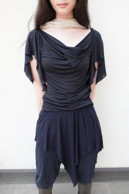 RIB 005 'Dancing Sleeves Back knit Jersey Top'