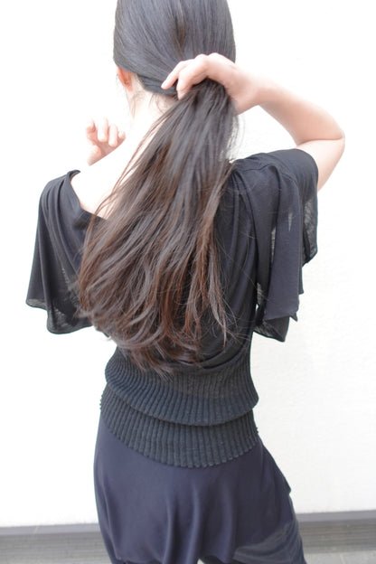 RIB 005 'Dancing Sleeves Back knit Jersey Top'