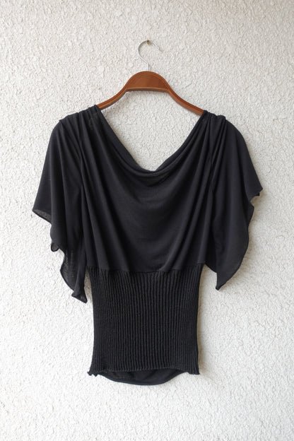 RIB 005 'Dancing Sleeves Back knit Jersey Top'