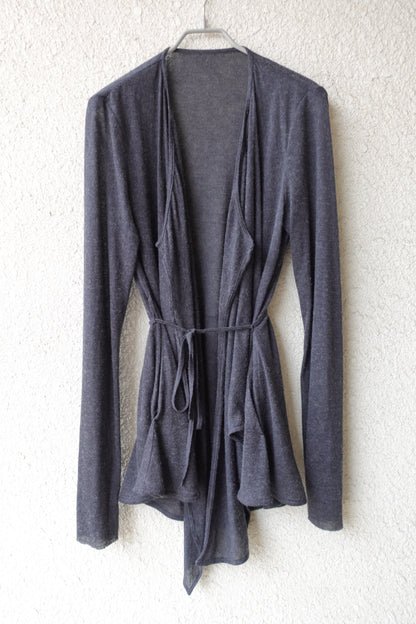 DRAPE 011 'Disheveled Drape Sheer Wool Cardigan'